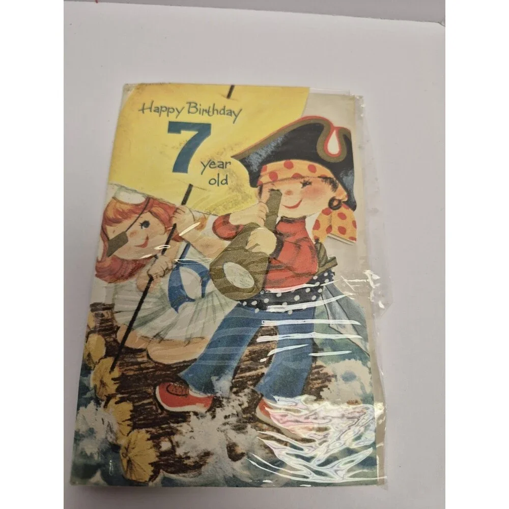 Vintage Greeting Cards Childrens Birthday Age 10 And 7 Plus Anniversary Card